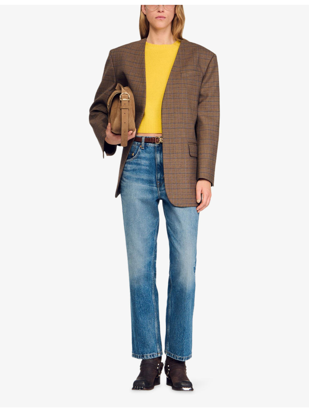 Checked Oversized Woven Jacket - 2