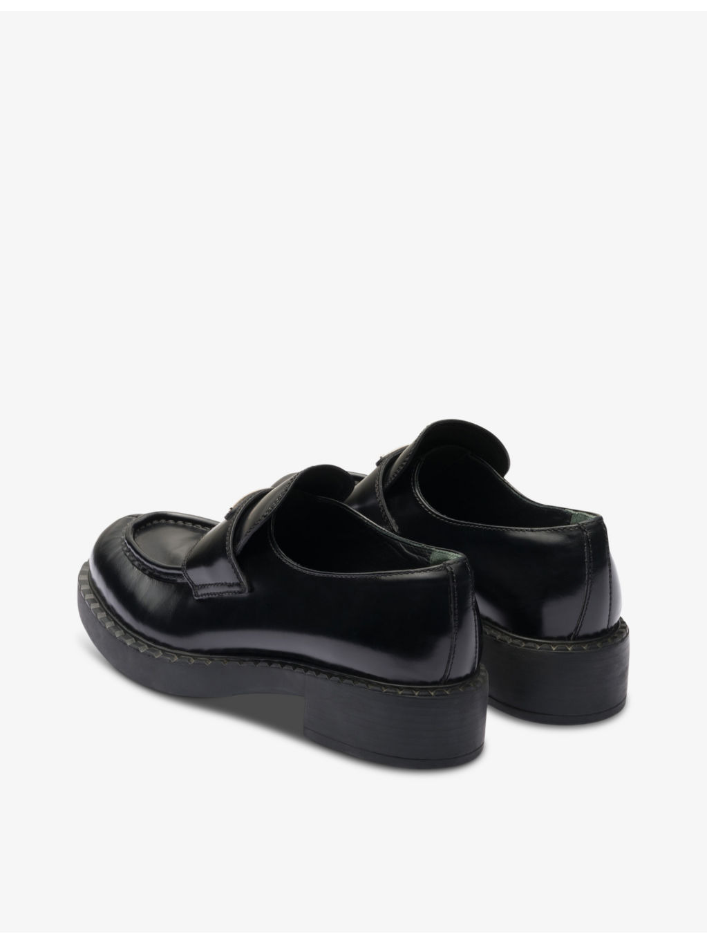 Logo-plaque leather loafers - 5