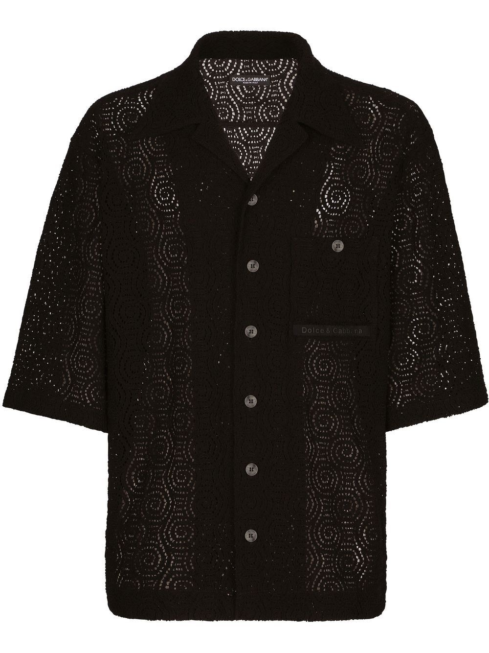 Cordonetto lace Hawaiian shirt - 1