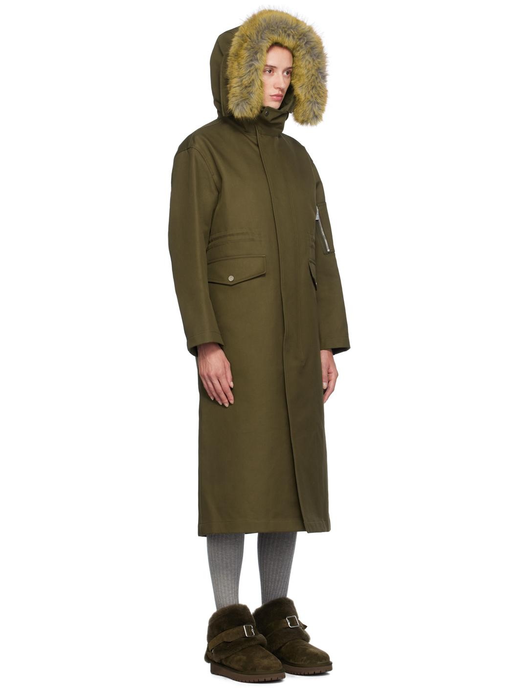 Khaki Faux-Fur Hood Coat - 2