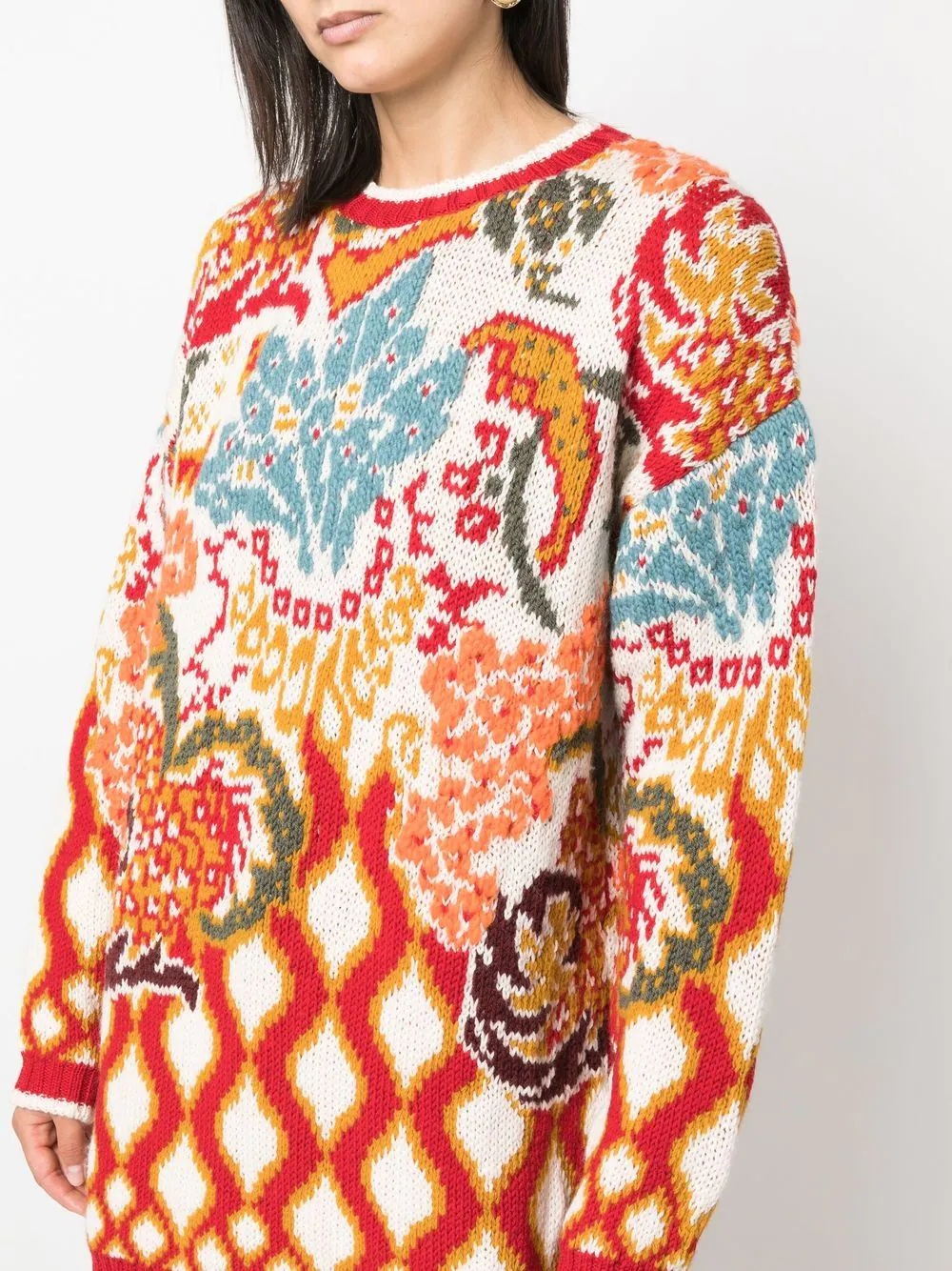 abstract-print long-sleeve jumper - 5