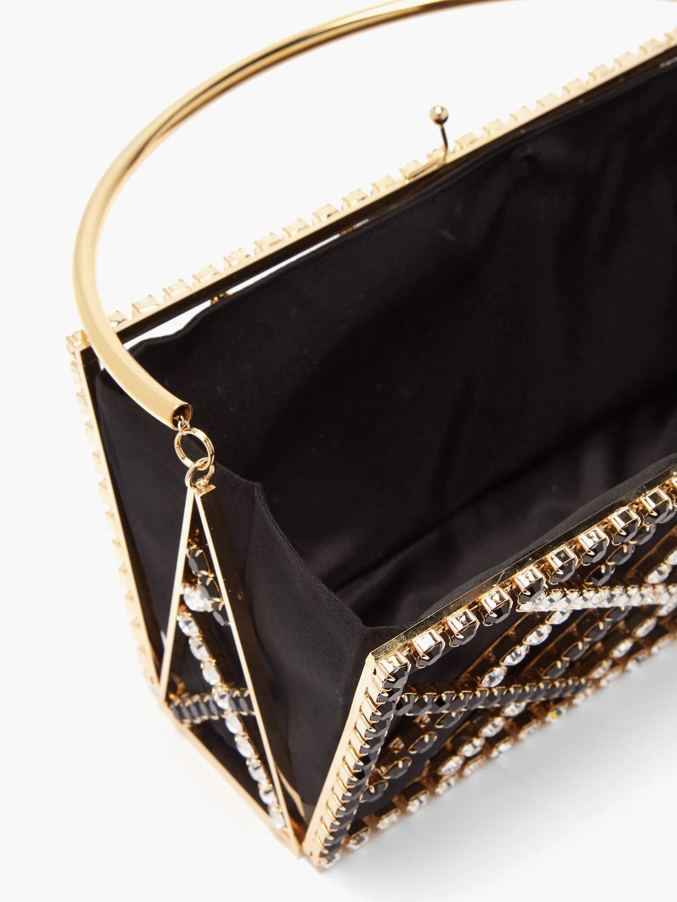 Garofano caged crystal and satin bag - 5