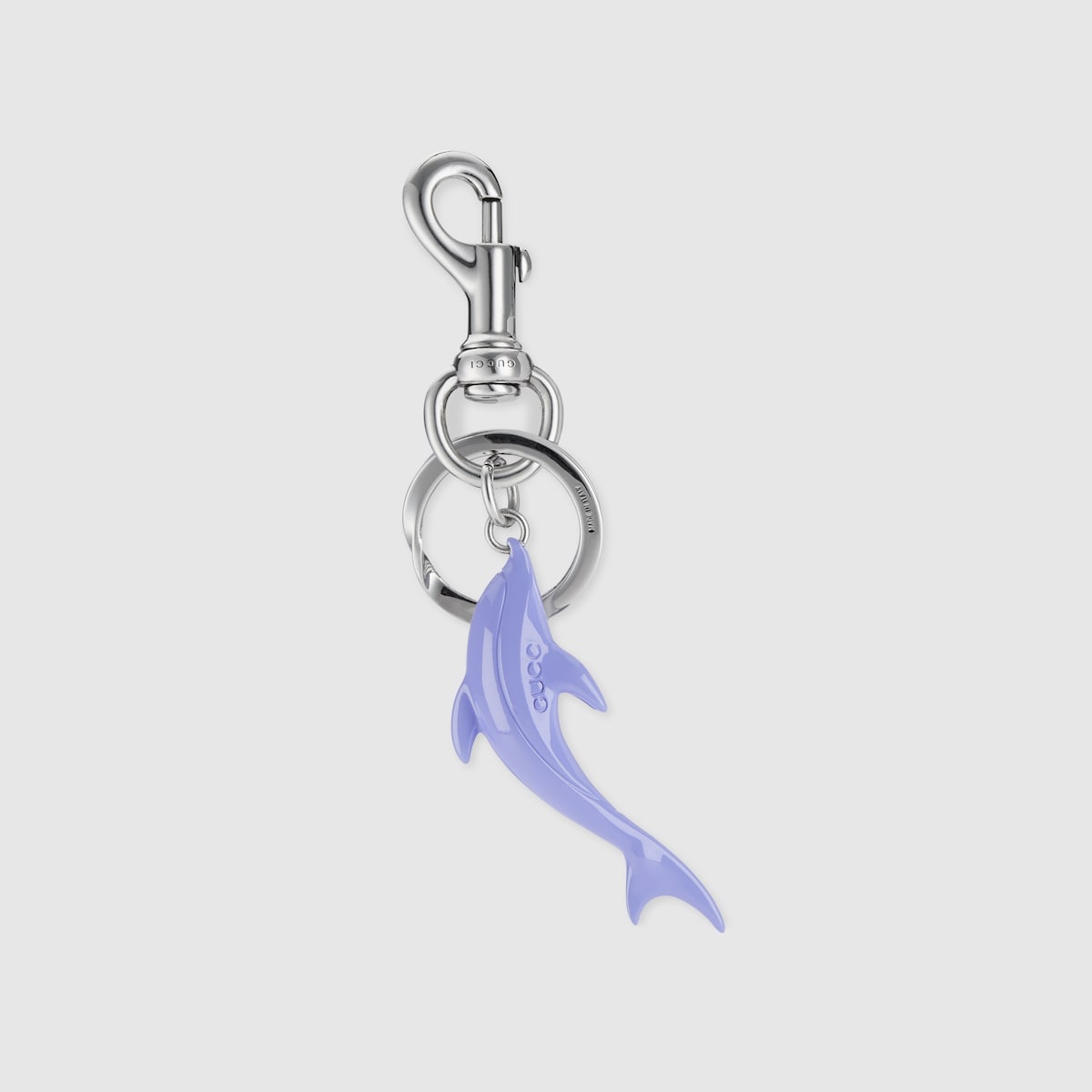 Engraved dolphin keychain charm - 1