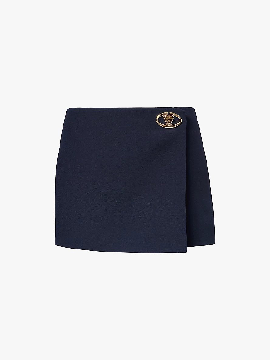 VLOGO front-panel wool and silk shorts - 1