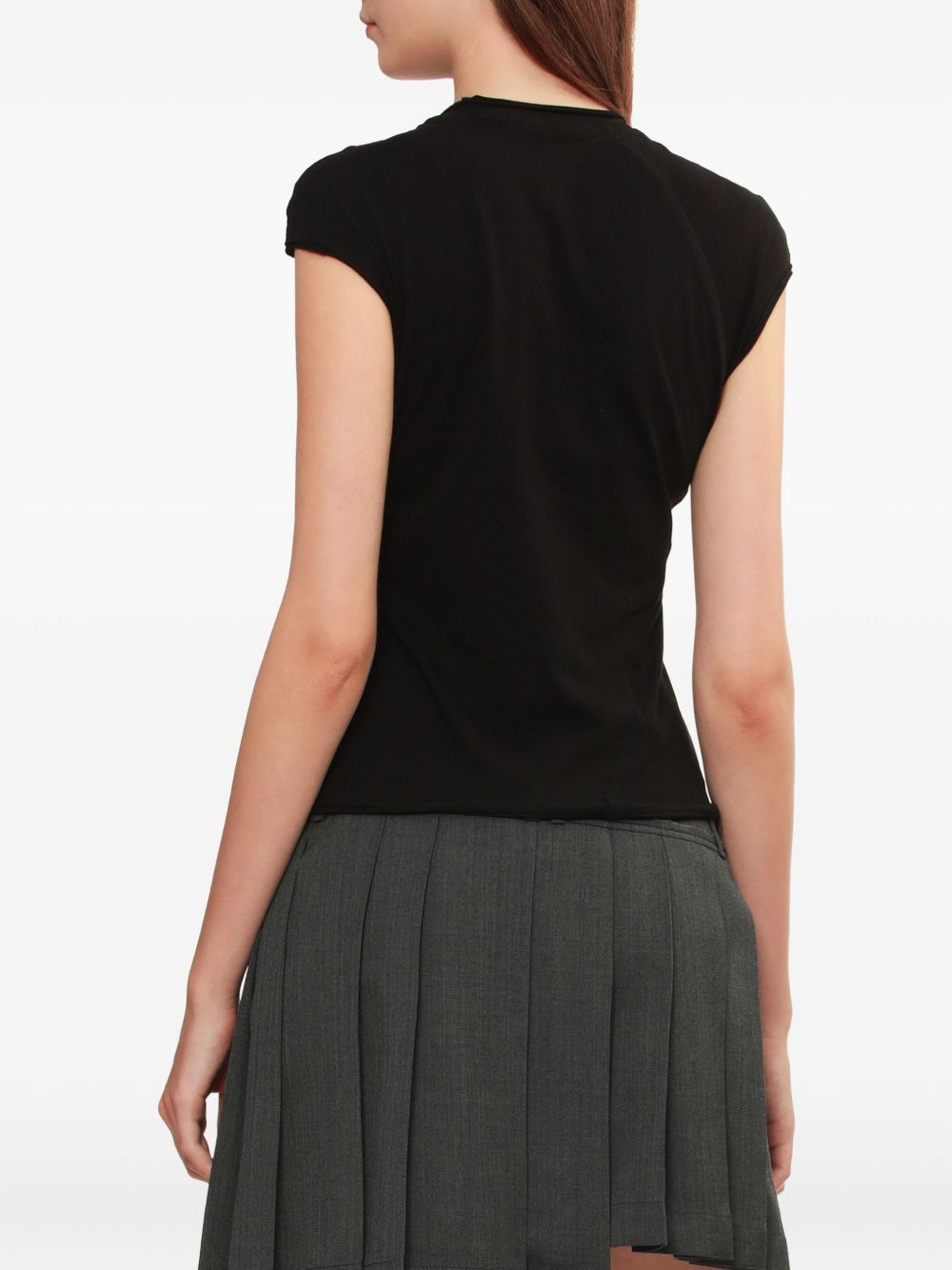 asymmetrical-seams cotton-blend vest - 4