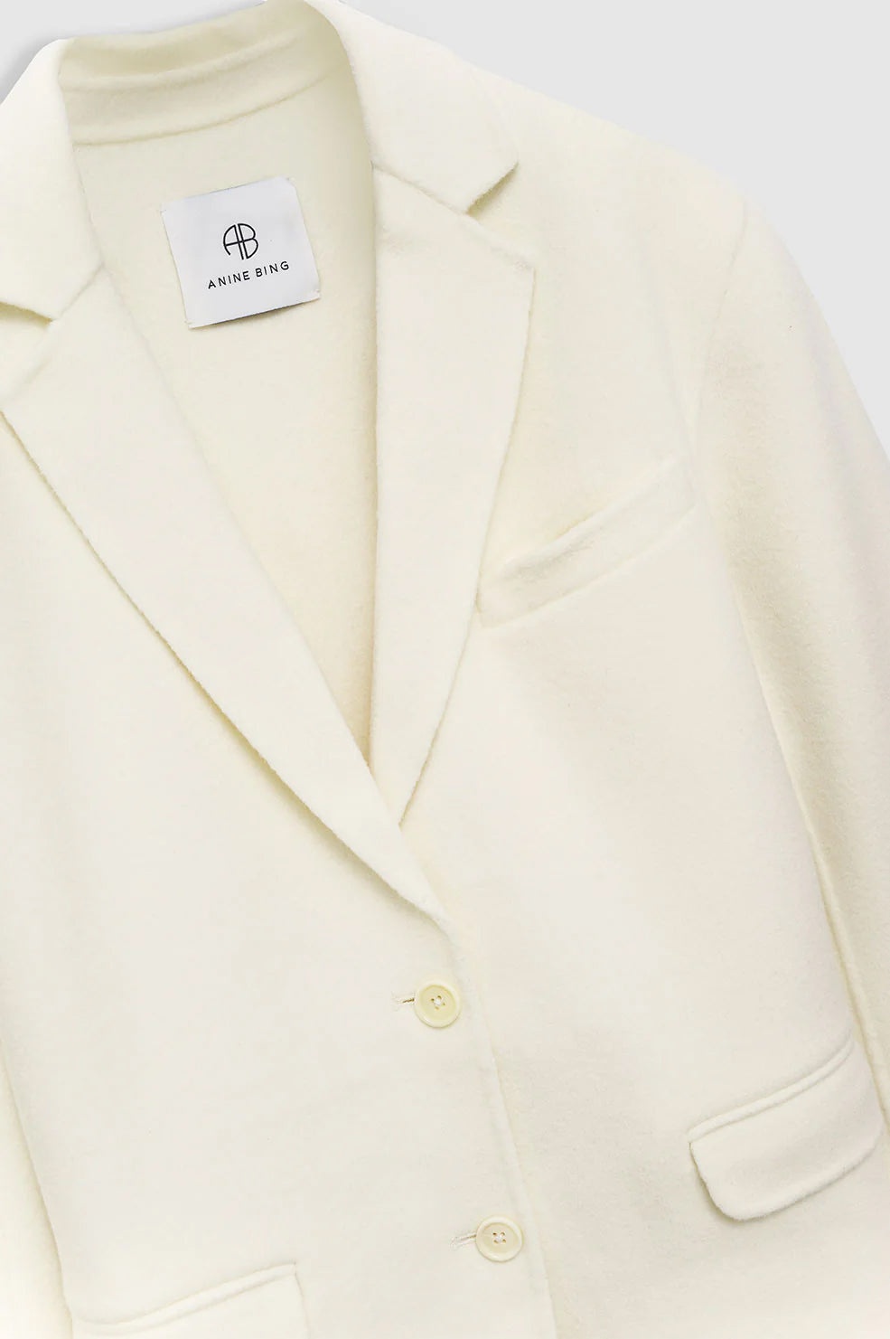Quinn Blazer - White Cashmere Blend - 4