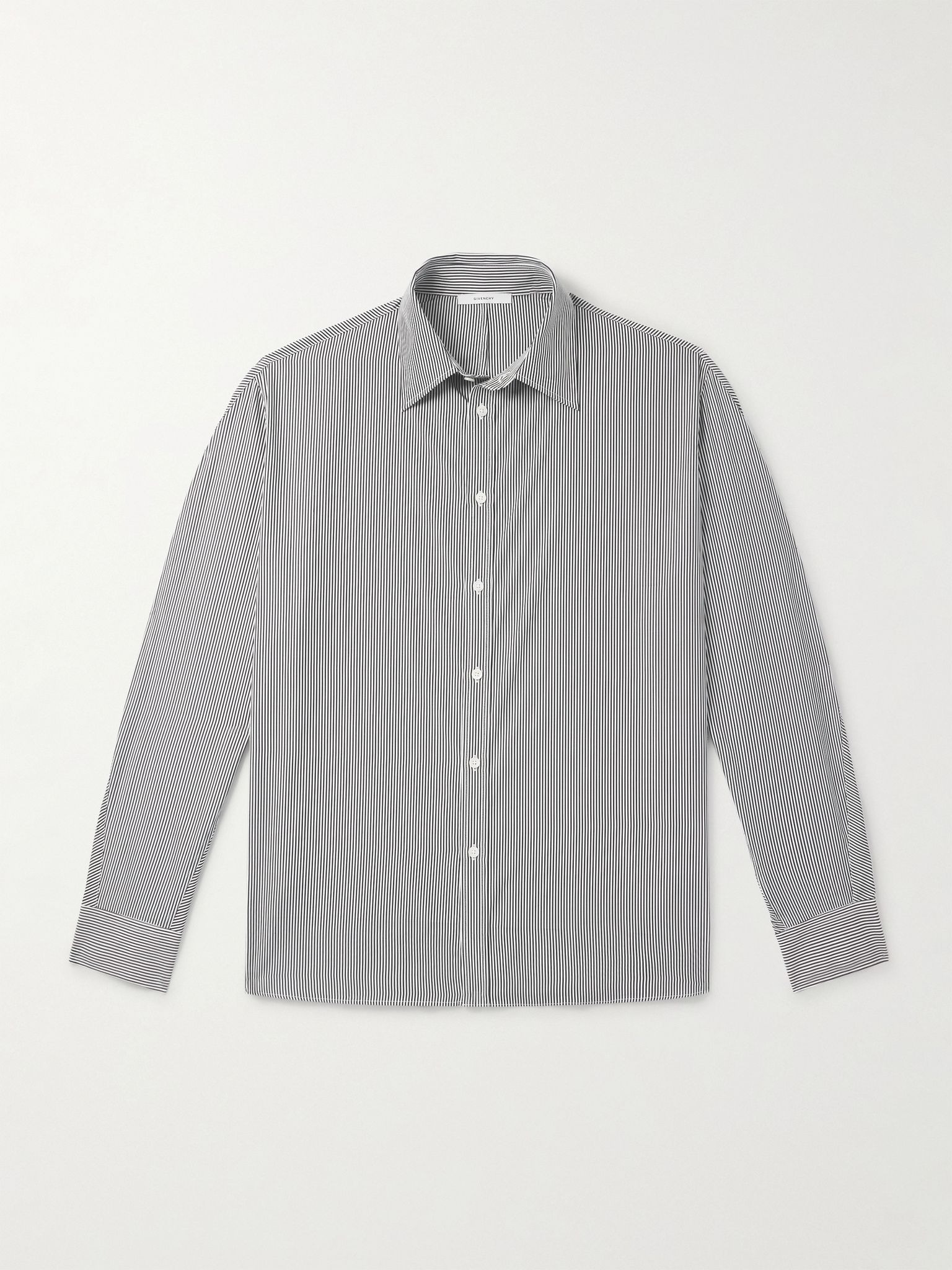 Striped Cotton-Poplin Shirt White - 1