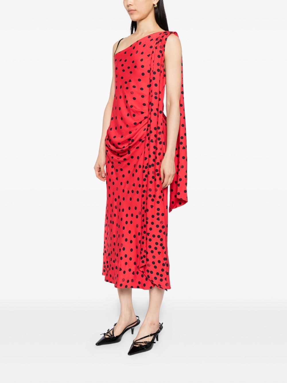 graphic-print asymmetric dress - 3