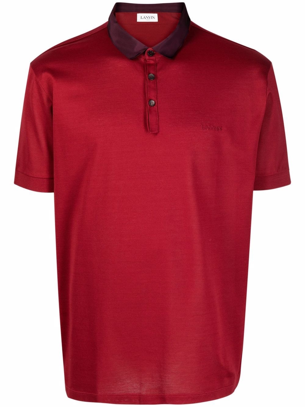 contrasting-collar polo shirt - 1