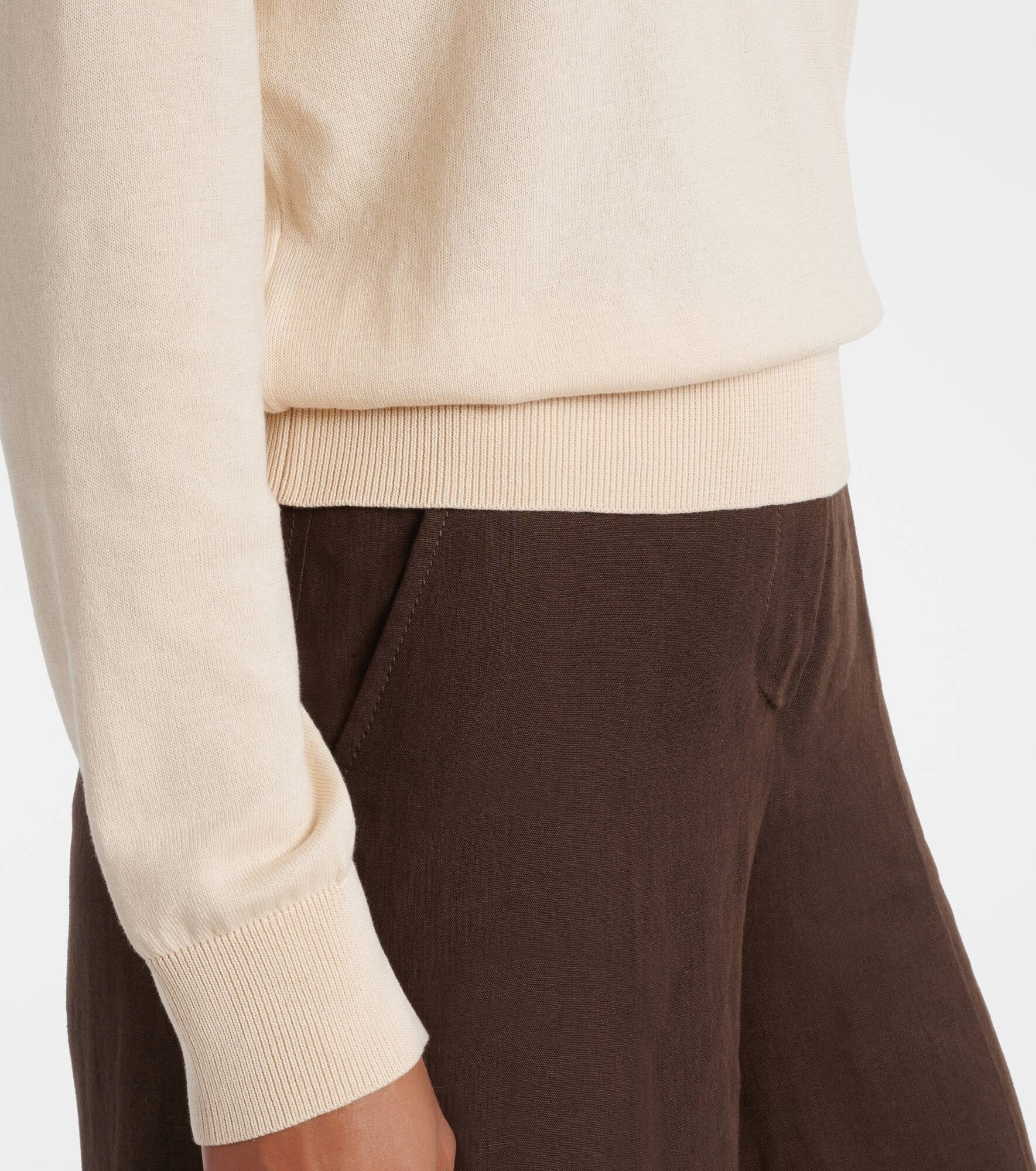 Silk and cotton polo sweater - 5