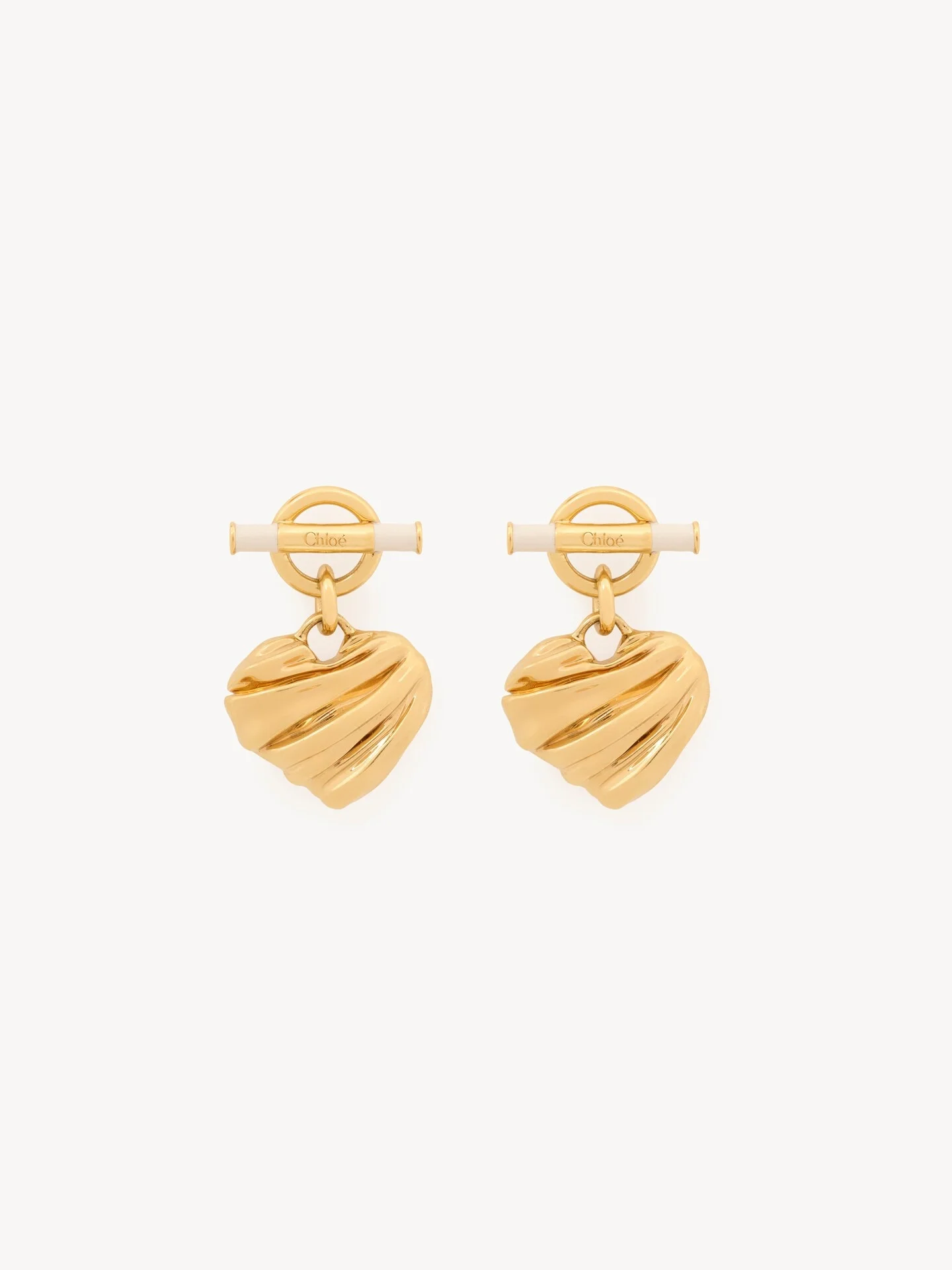 THE CHLOÉ PLEATED HEART EARRINGS - 1