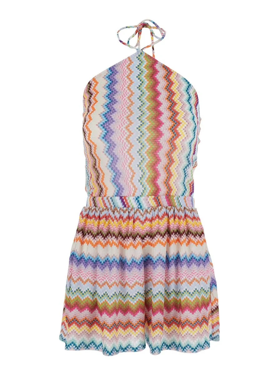 Missoni Multicolor Jumpsuit With All-Over Zig Zag Pattern In Lamé Viscose Woman - 1