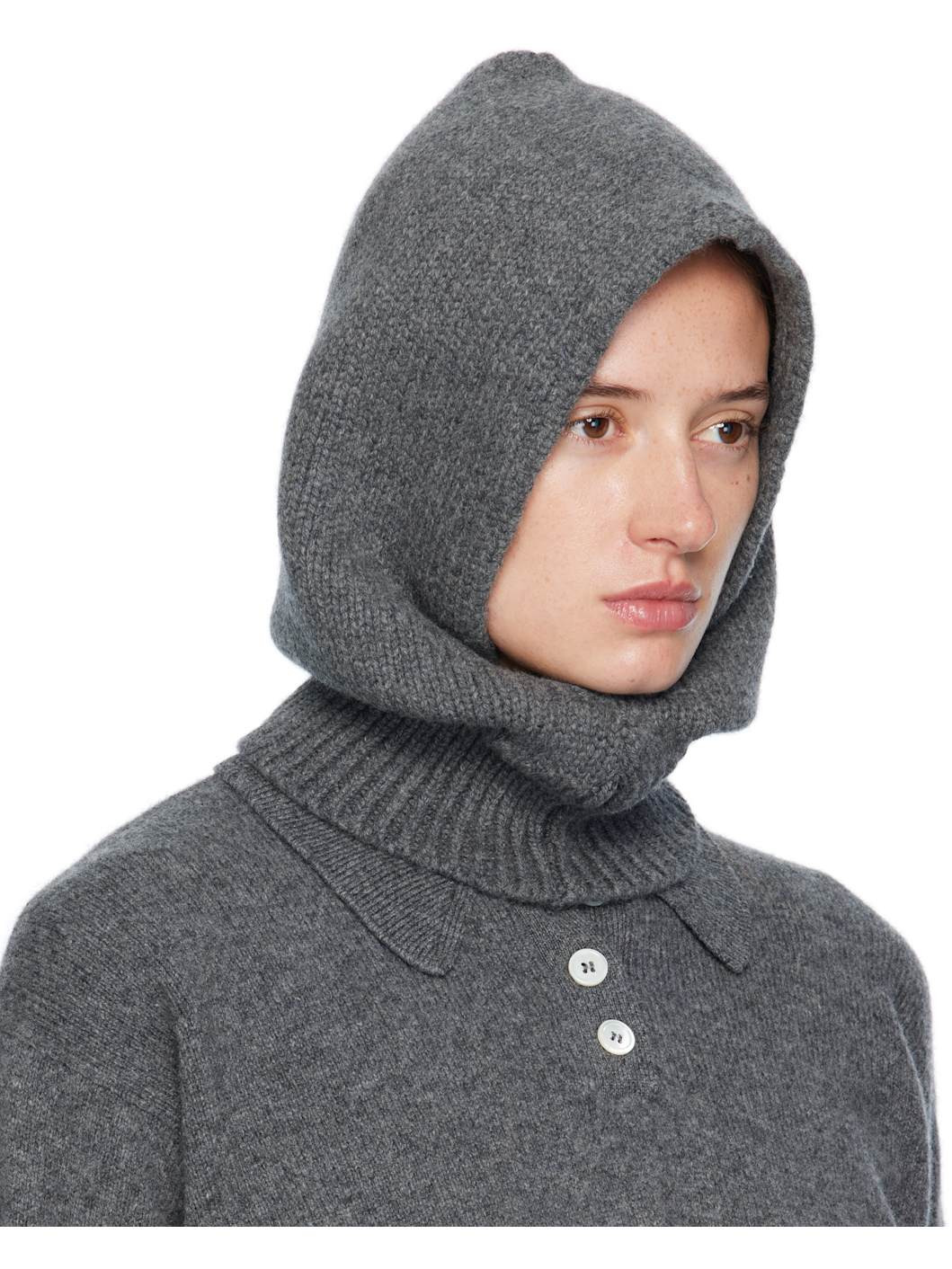 Gray Hand-Knit Hood - 2