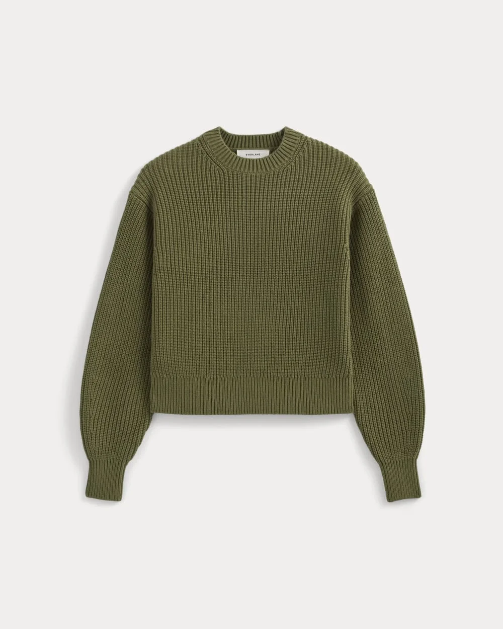 CROPPED RIBBED CREW IN EVERYDAY COTTON - 1