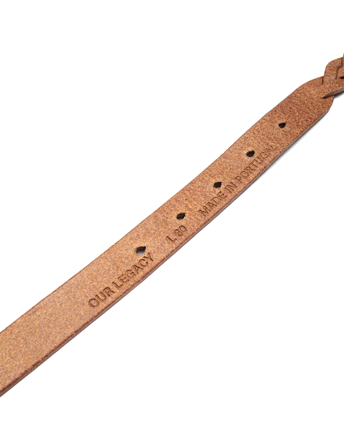 2 cm Braided Belt Vintage Black Leather - 5