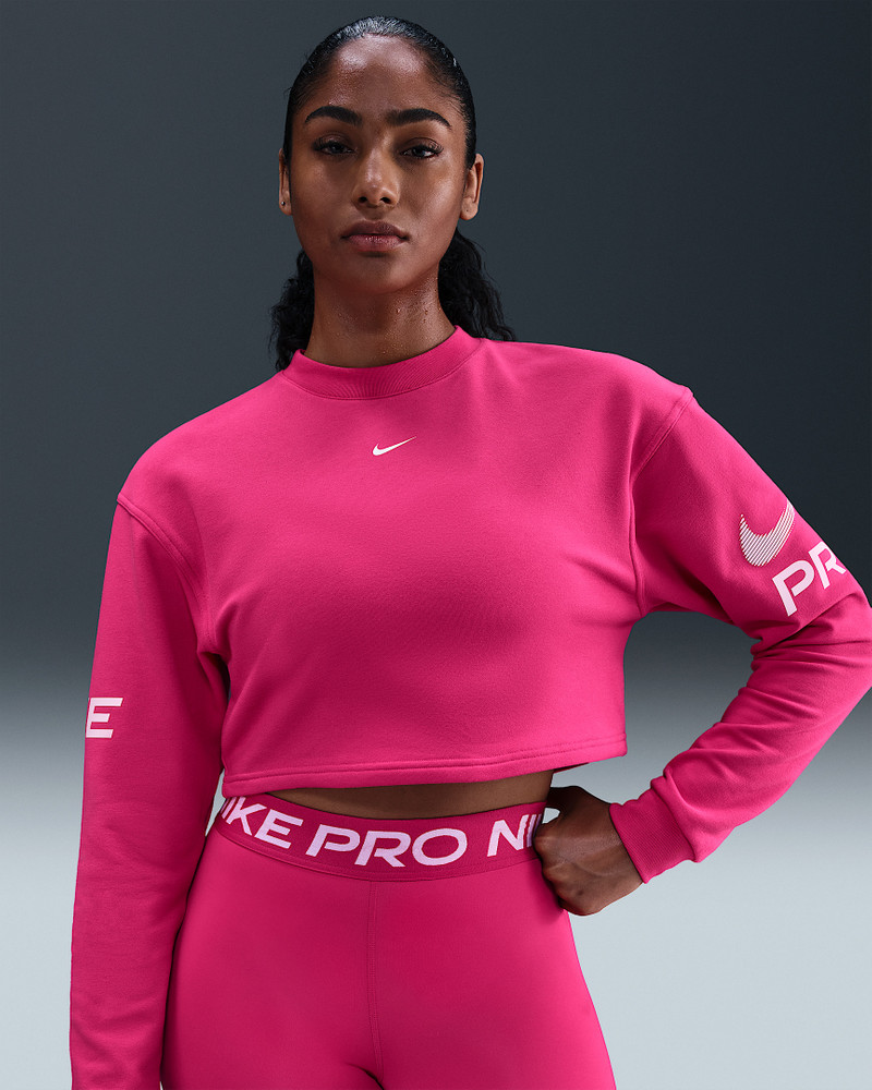 Nike Pro Women's Dri-FIT Loose Crew-Neck French Terry Sweatshirt 1