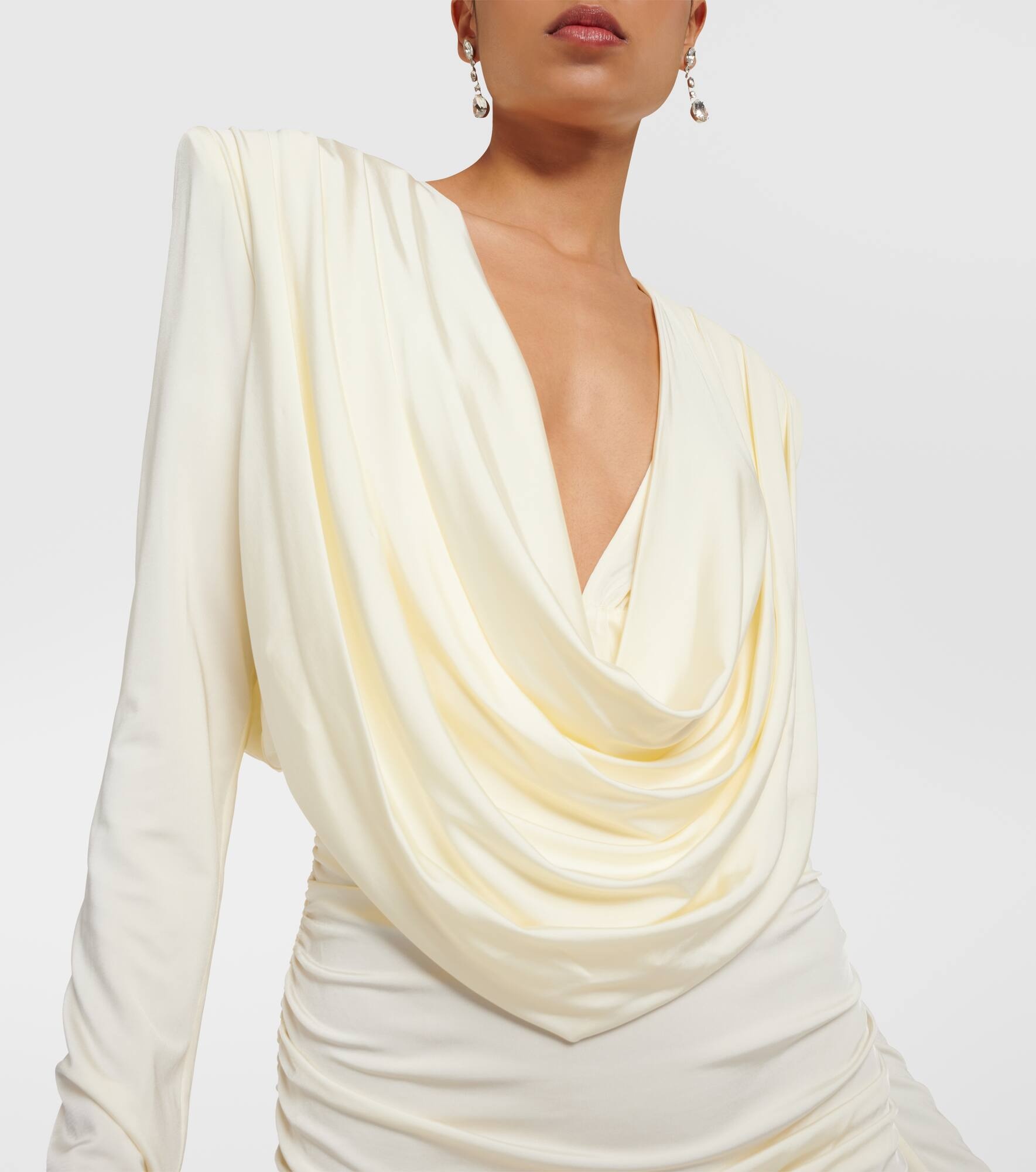 Draped jersey minidress - 4