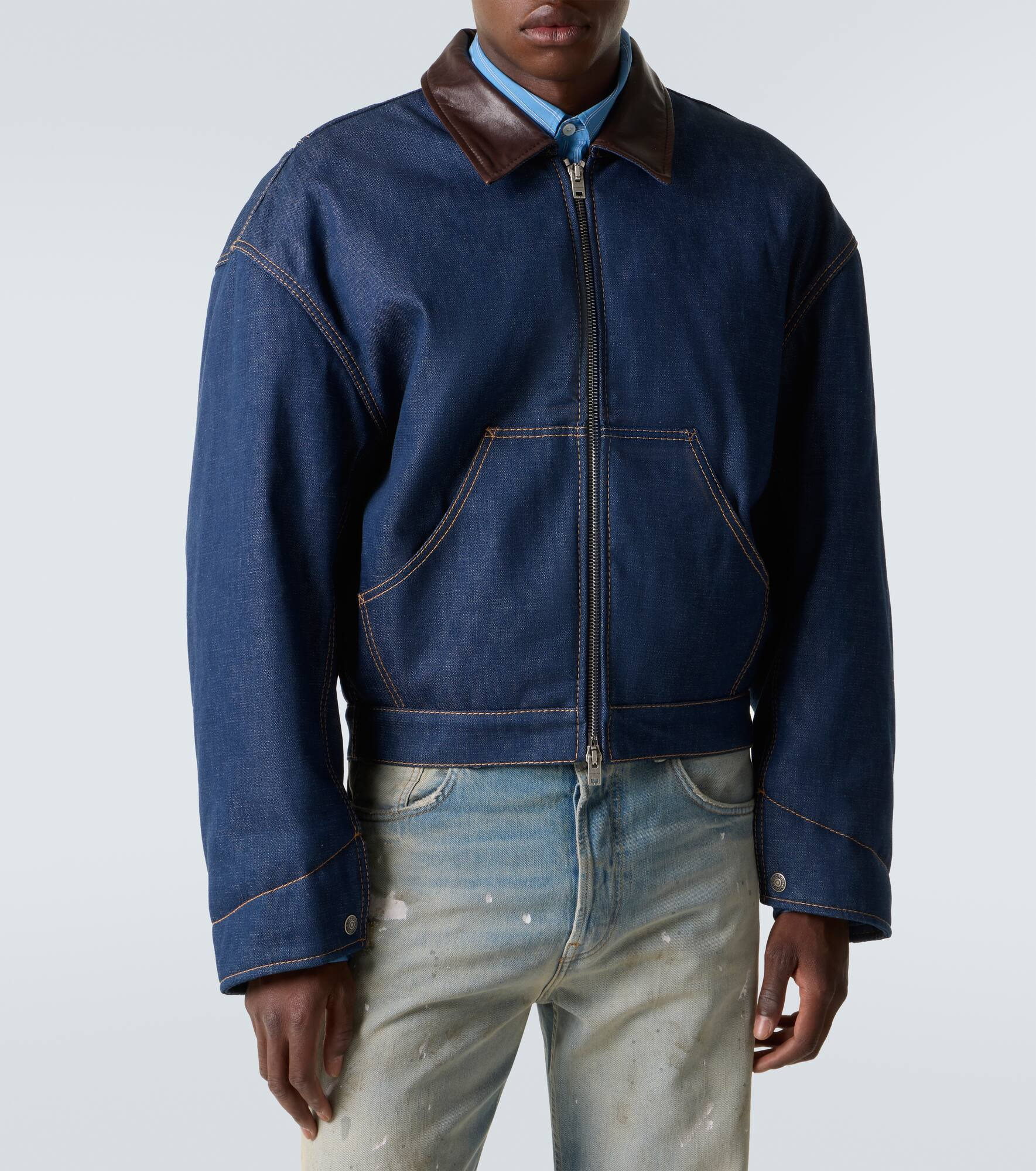 Cotton denim blouson jacket - 3