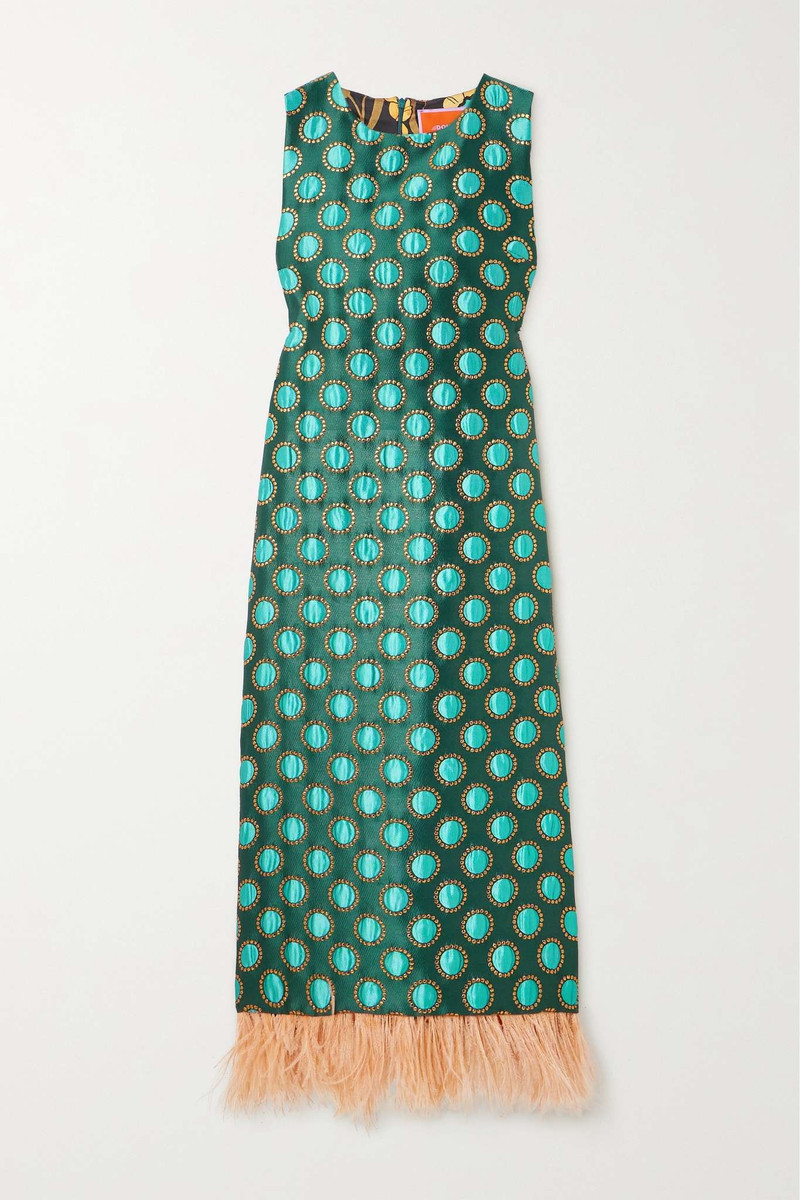 Column geometric-jacquard 미디 드레스 - 1