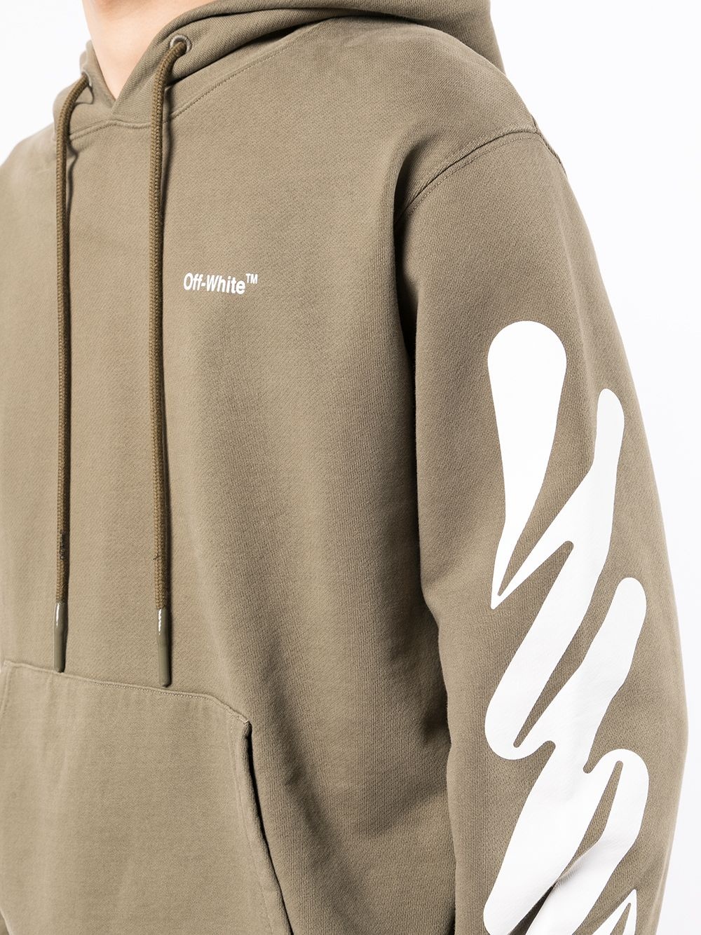 Wave Diag drawstring hoodie - 5