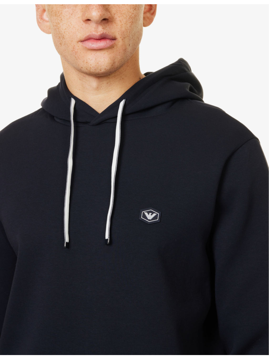 Logo-embroidered relaxed-fit stretch-cotton blend hoody - 5