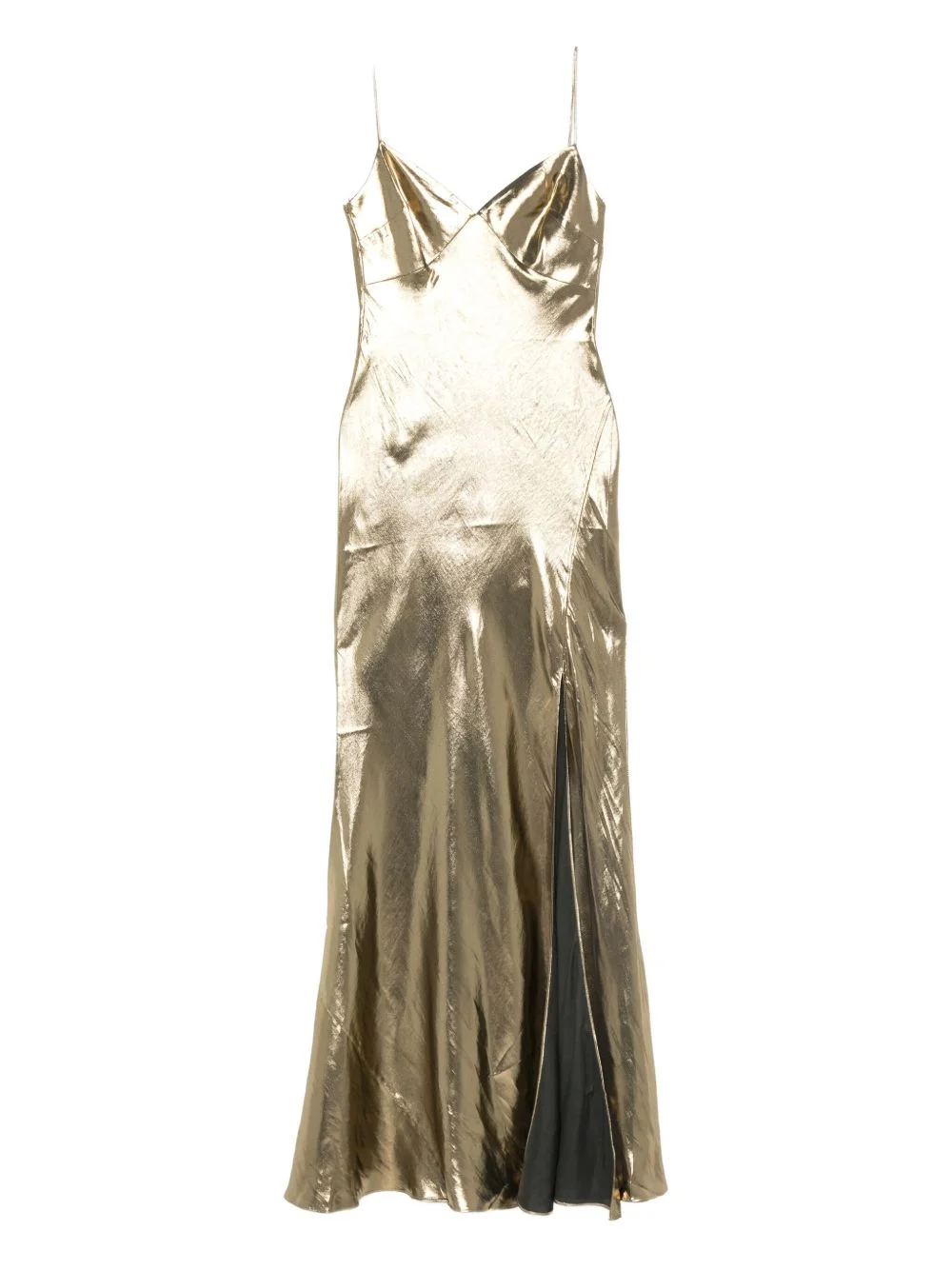 metallic-effect maxi dress - 1