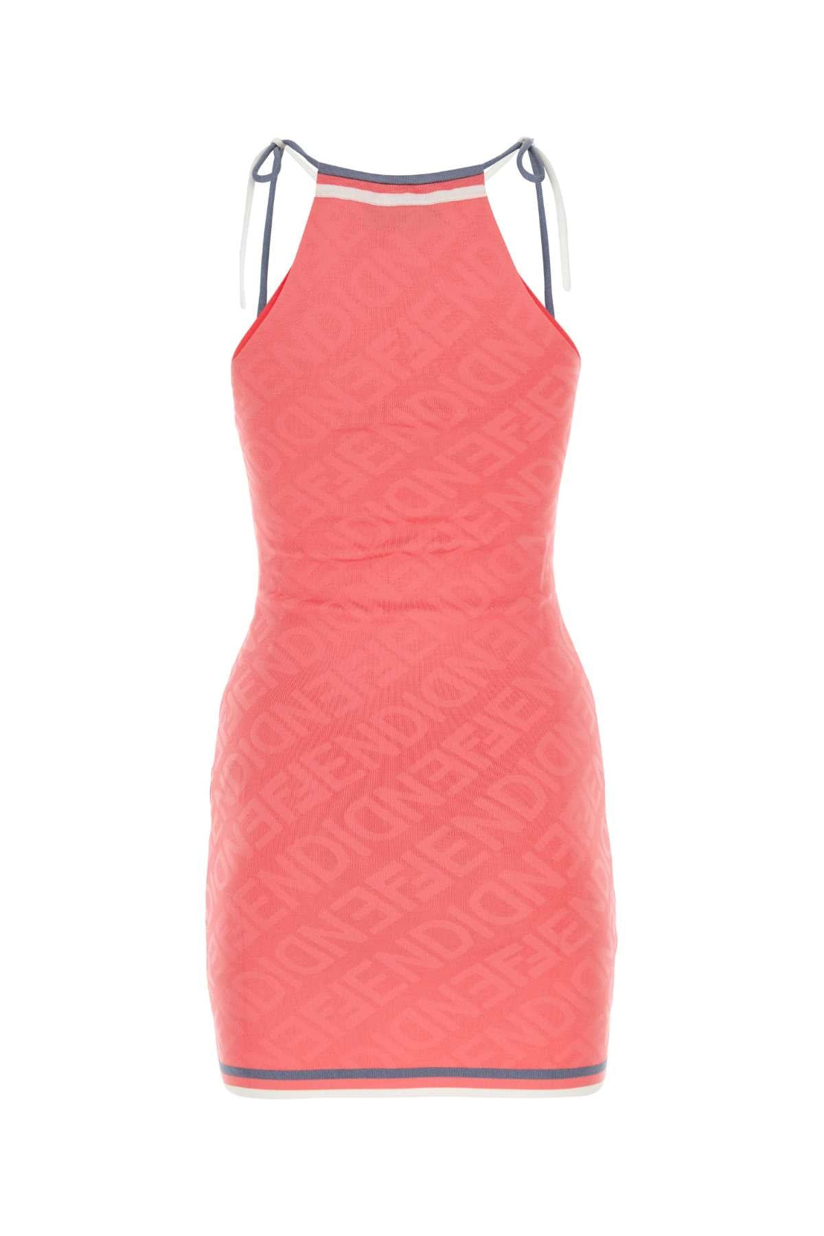 Fendi Women Dark Pink Viscose Blend Mini Dress - 2