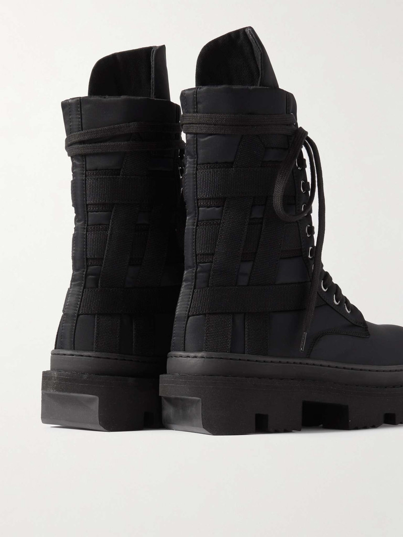 Rick Owens DRKSHDW Army Megatooth Canvas and Shell Lace-Up Boots