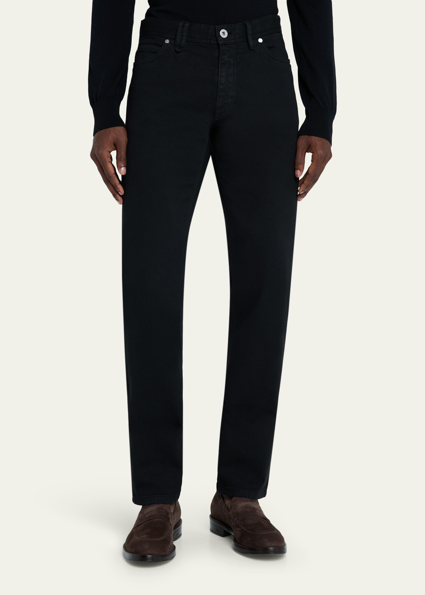 Men's Cotton Denim Five-Pocket Pants - 4
