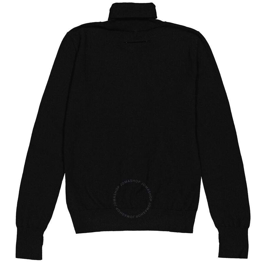 MM6 Maison Margiela Ladies Black Rip Detail Turtleneck Sweater - 5