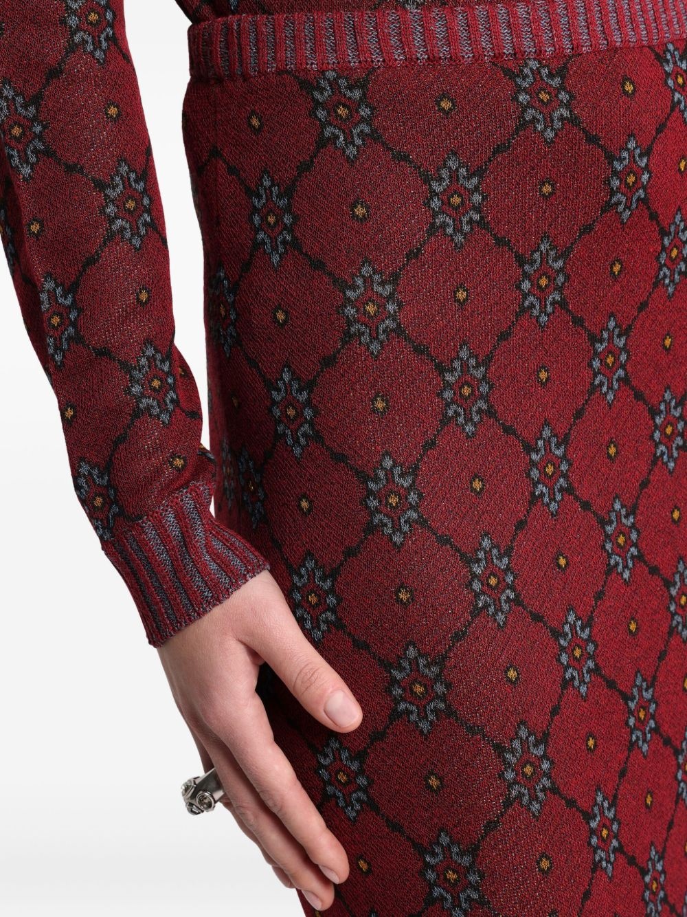 patterned knit midi skirt - 5