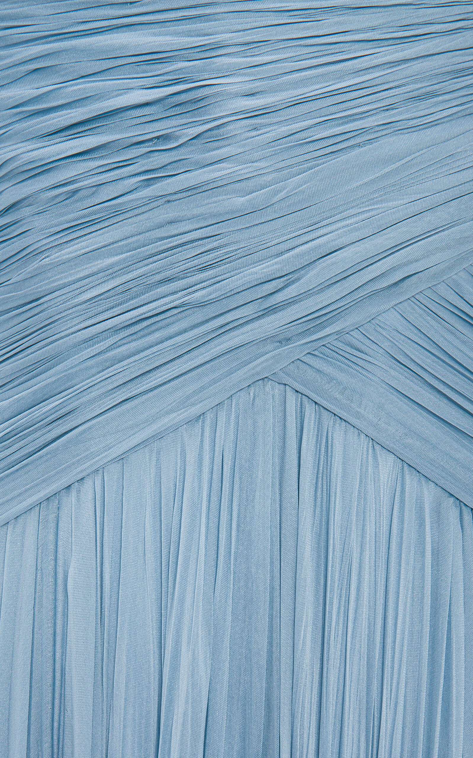 Lettuce Hem Pleated Silk Gown blue - 6