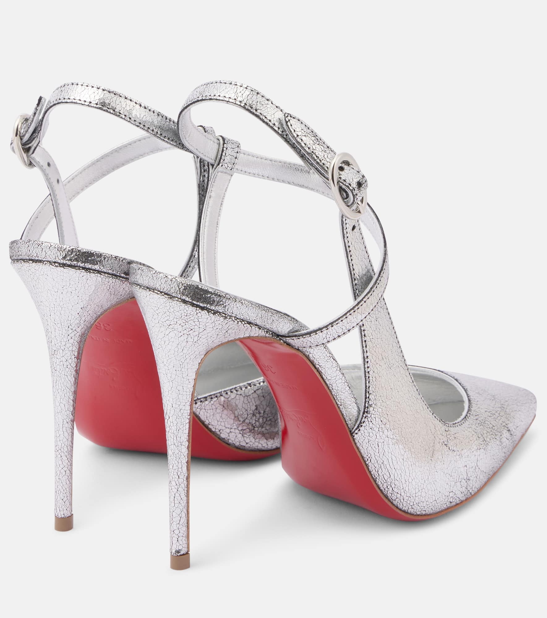 Jenlove 100 metallic leather slingback pumps - 2