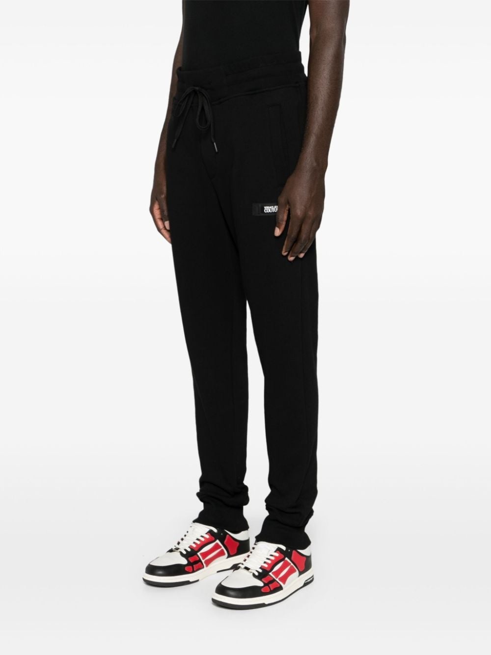 logo-patch cotton track pants - 3