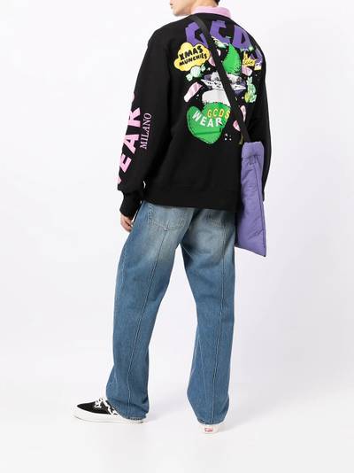 GCDS Xmas-print cotton sweatshirt outlook