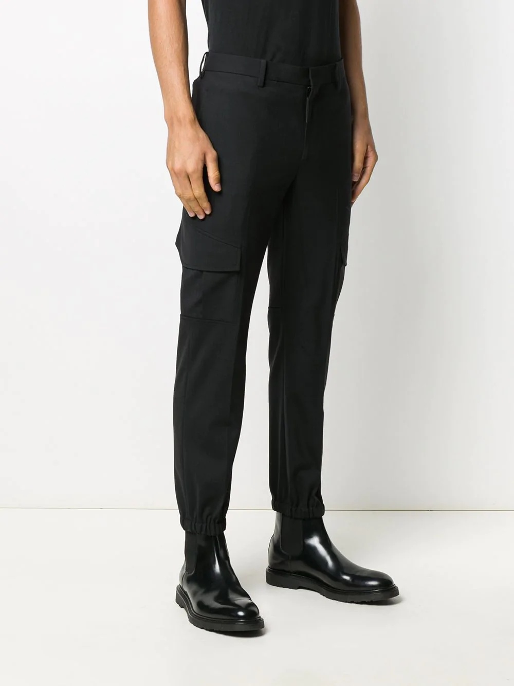 elasticated waist tailored trousers - 3