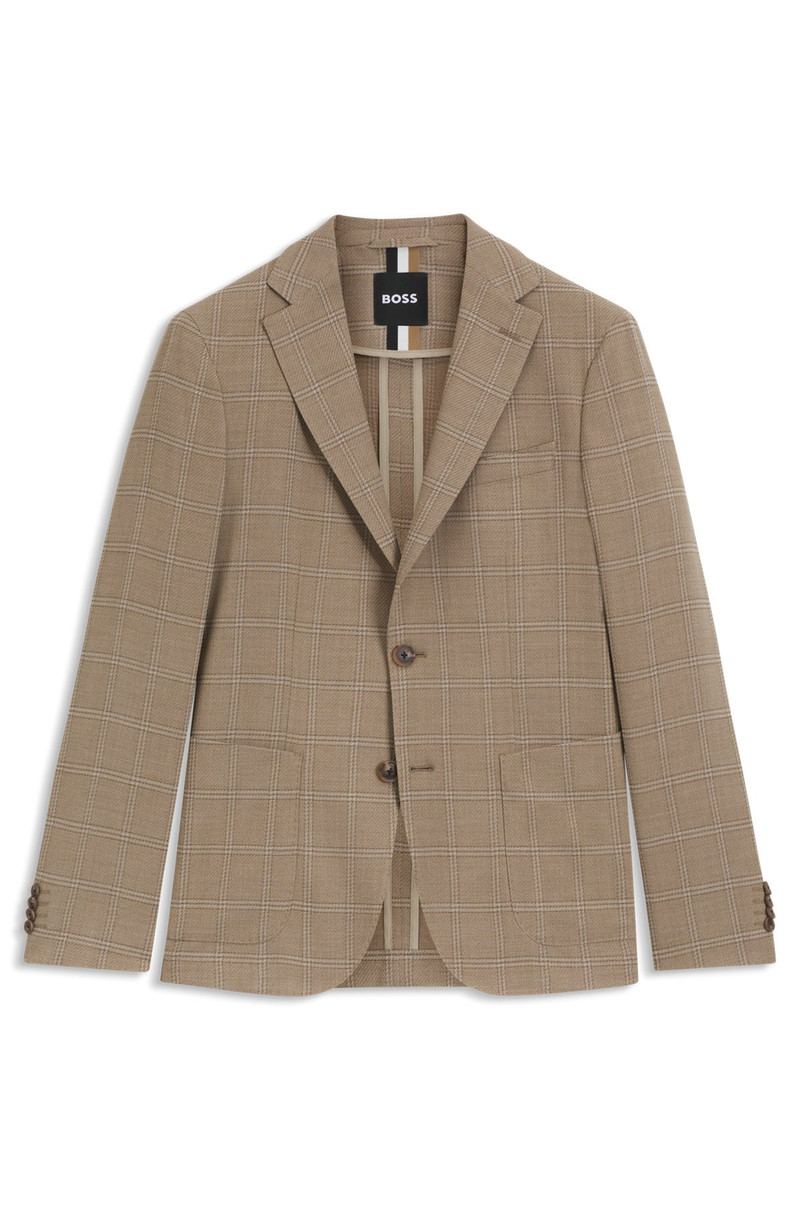 CHECKED SLIM-FIT JACKET IN STRETCH CLOTH 1
