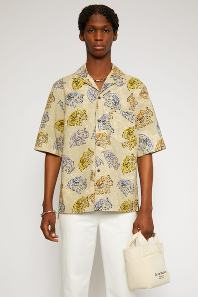 Acne Studios Elephant-print shirt beige outlook