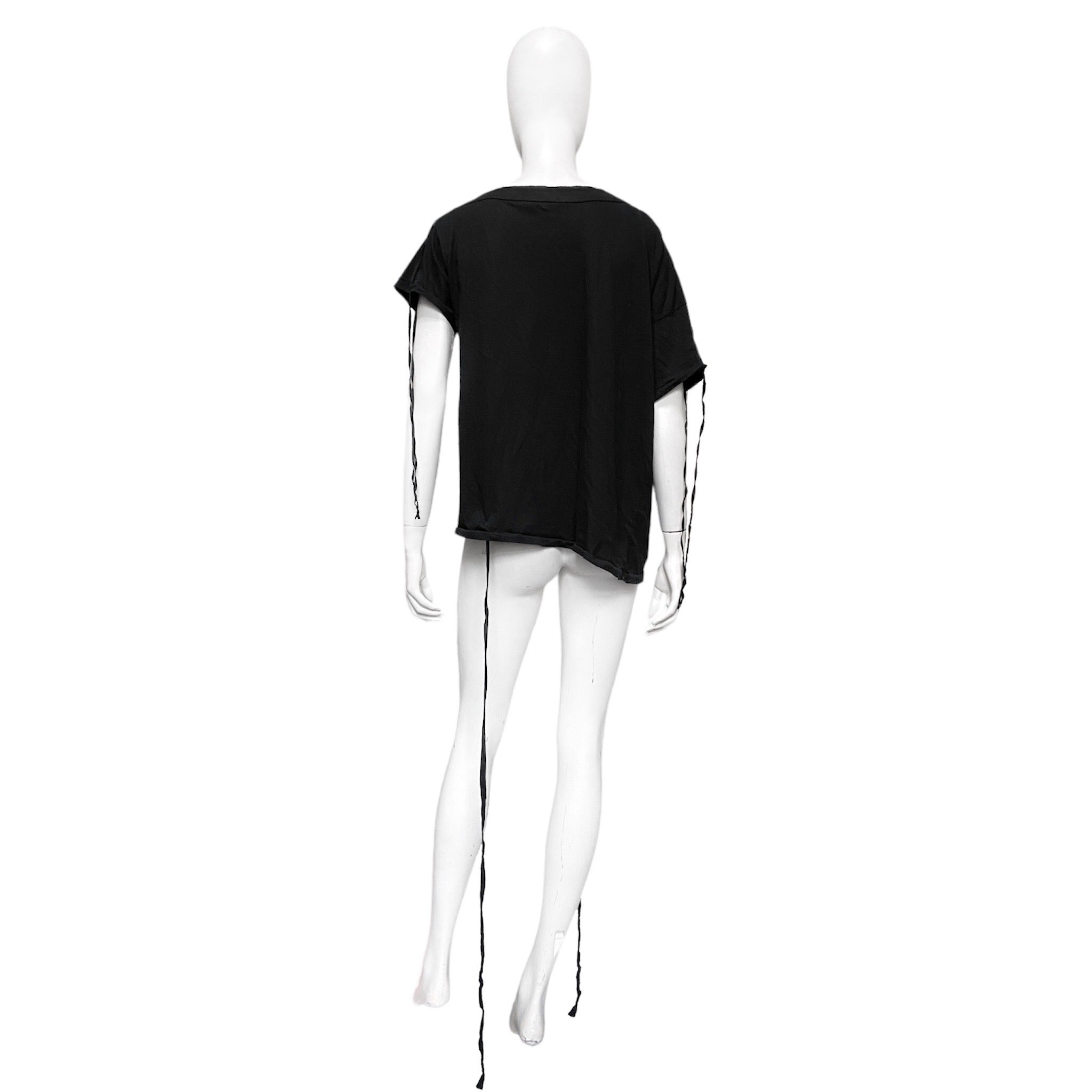 Ann Demeulemeester spring 2017 bondage Trompe I’oeil necklace print asymmetrical tee 36 - 4