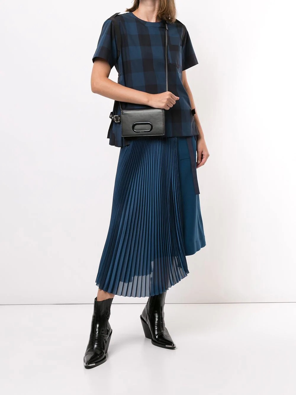 asymmetric pleated midi skirt - 2