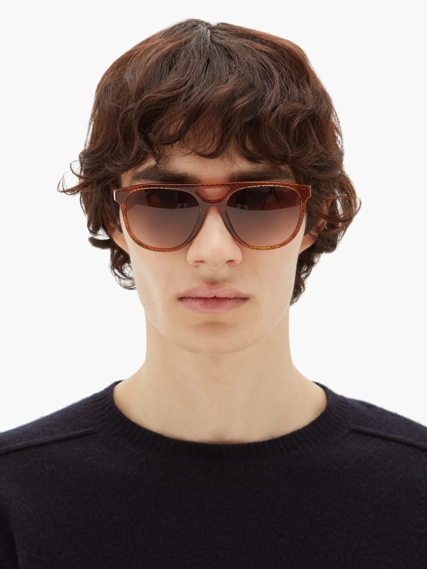 TB-print aviator acetate sunglasses - 2