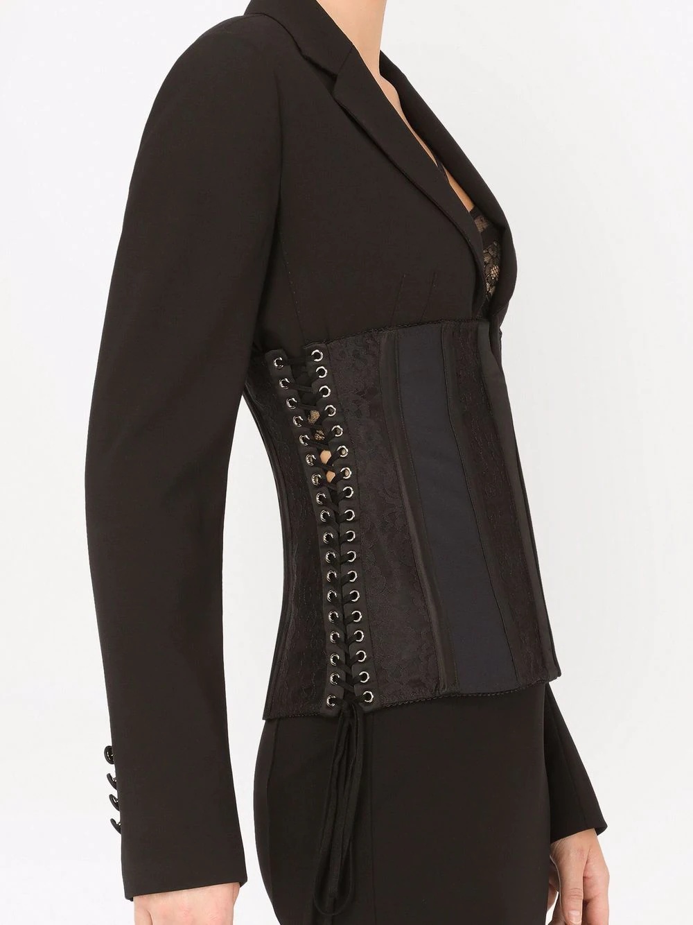 tie-detail bodice-panel blazer - 5