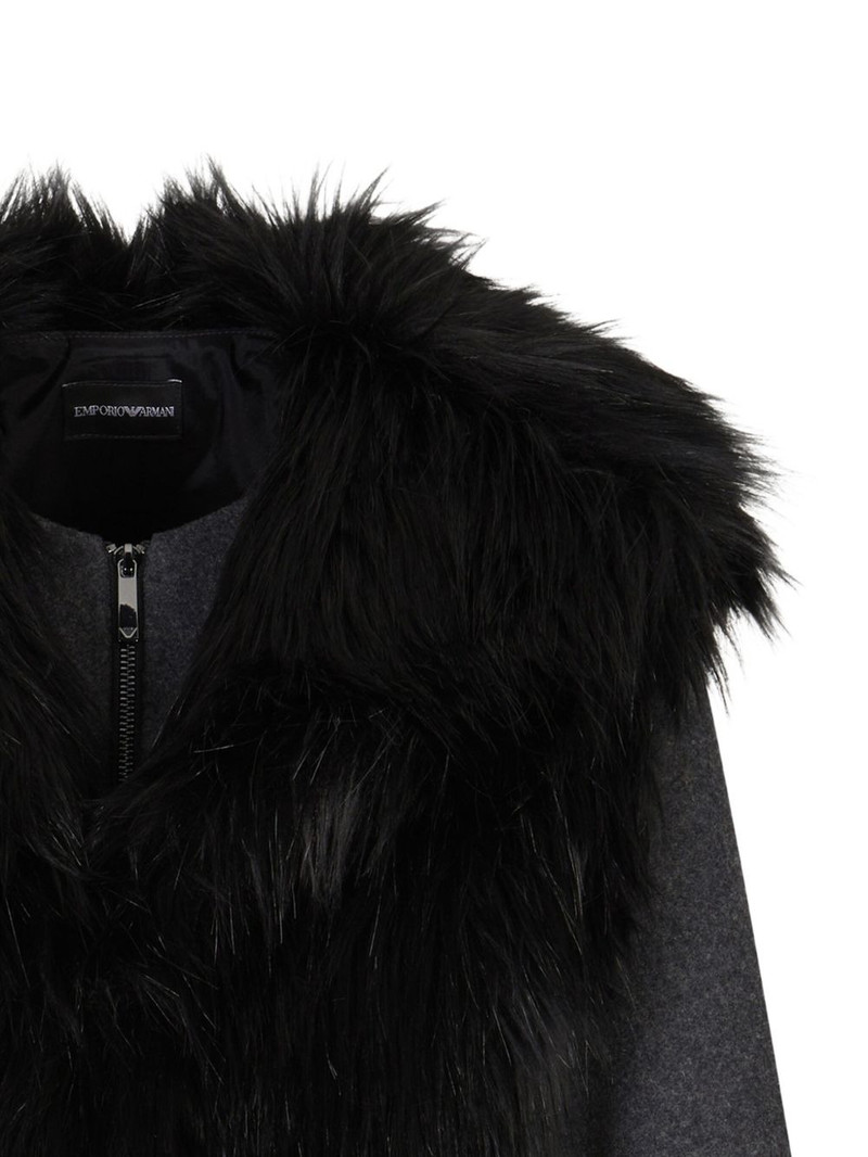 EMPORIO ARMANI faux-fur long-sleeve jacket outlook