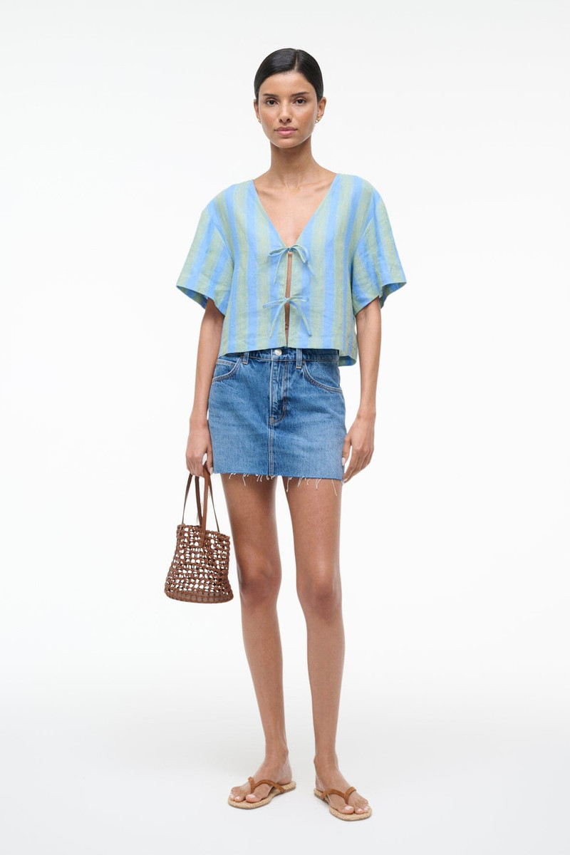 STAUD STAUD AVA LINEN TOP SEAPORT STRIPE outlook