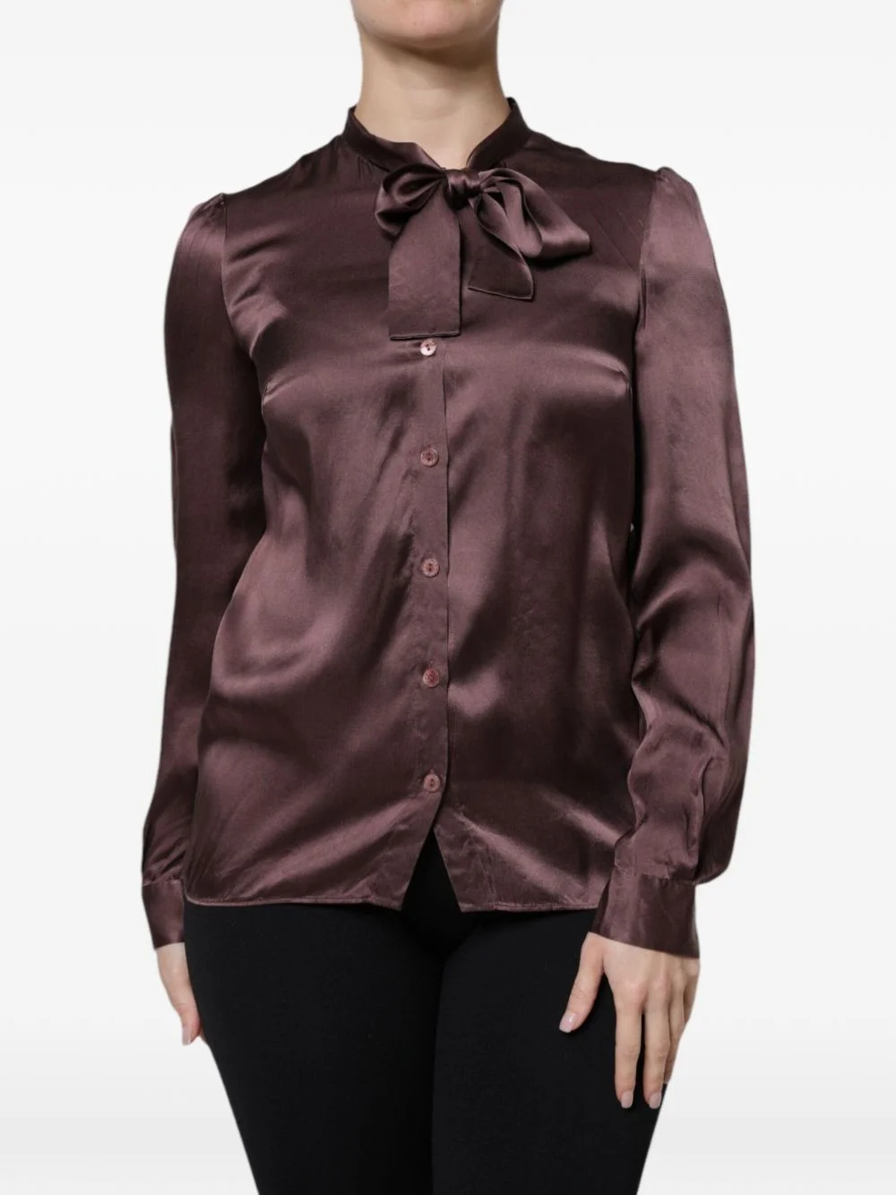 bow-tie silk blouse - 1