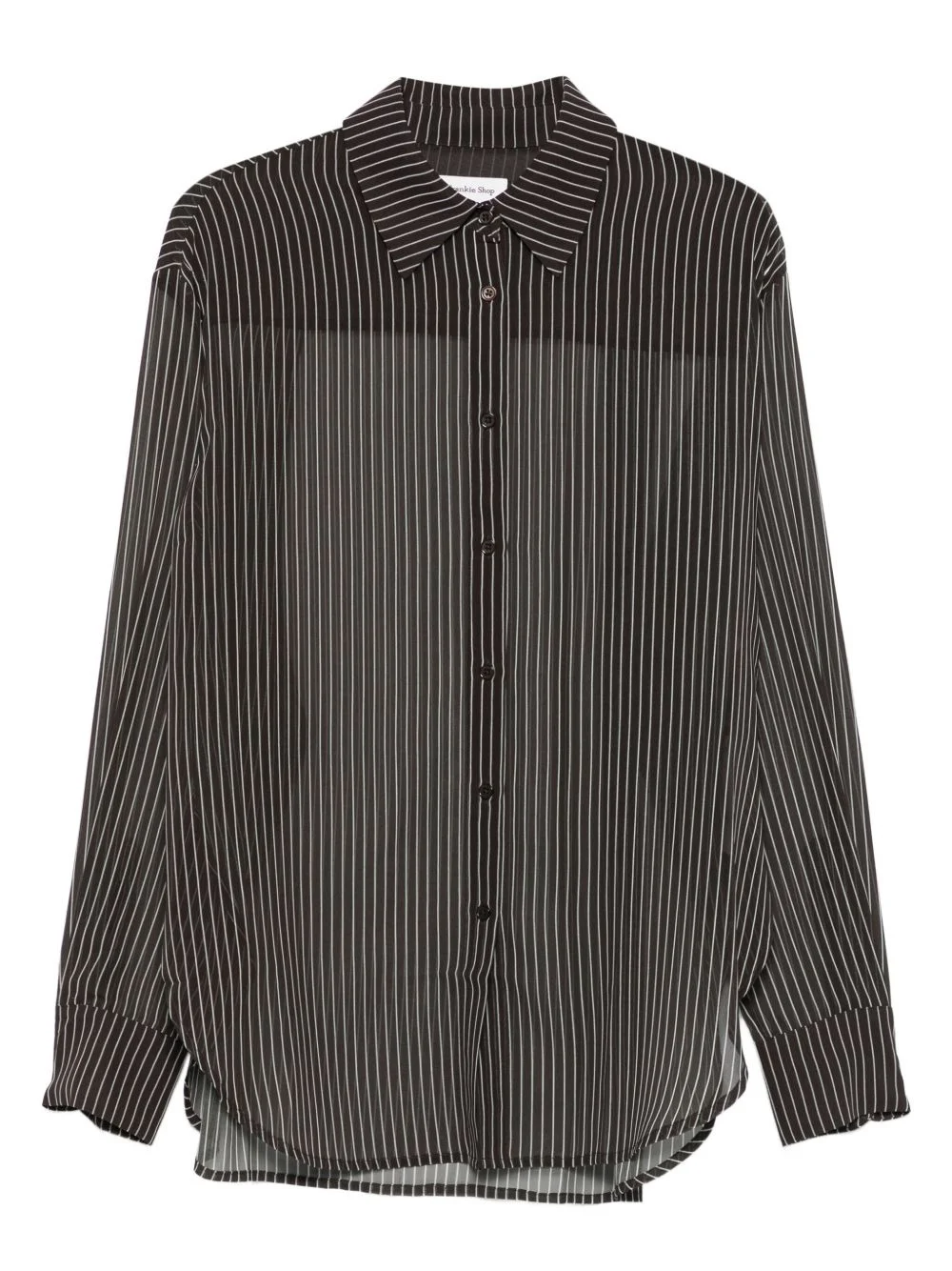 striped button-fastening shirt - 1