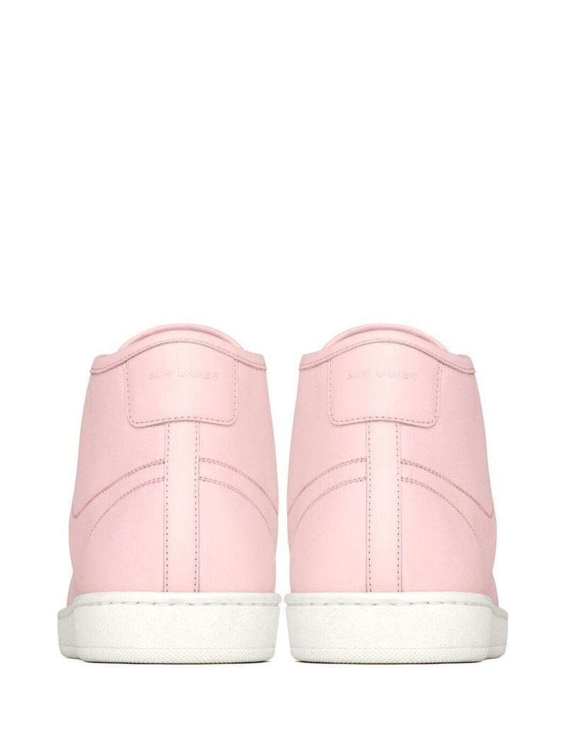mid-top leather sneakers - 3