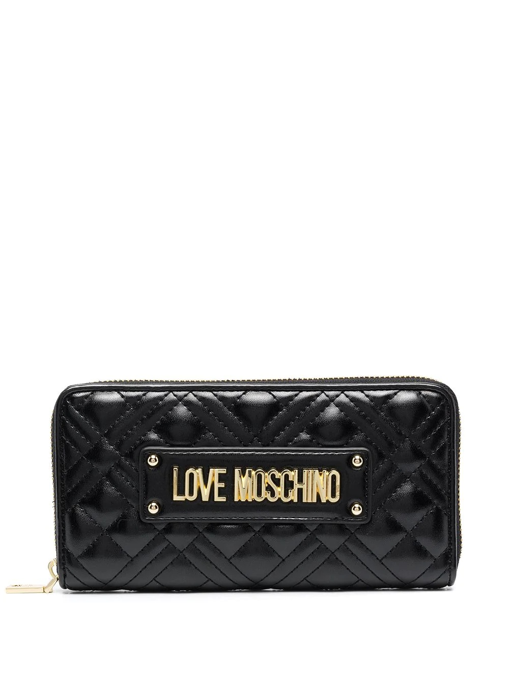 logo quilted wallet - 1