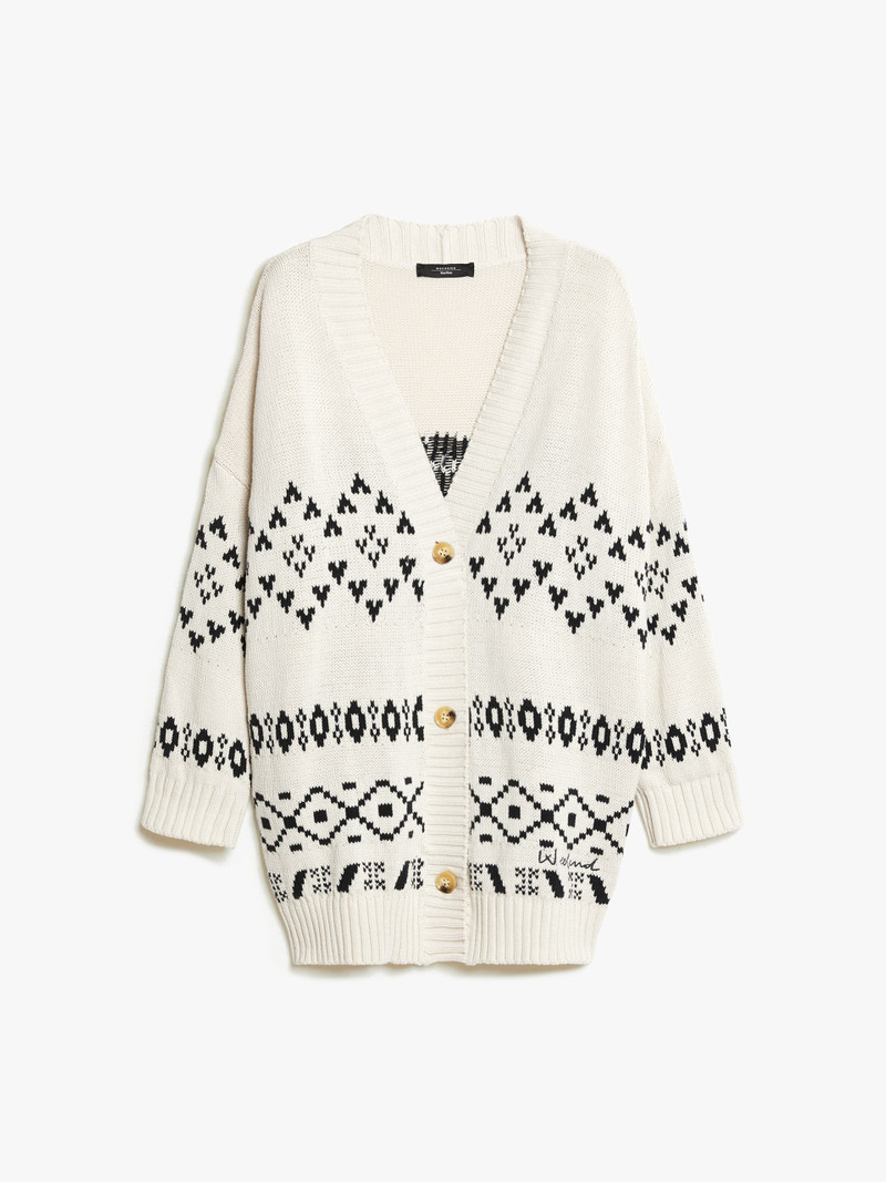 ACACIA Oversized jacquard cotton cardigan 1