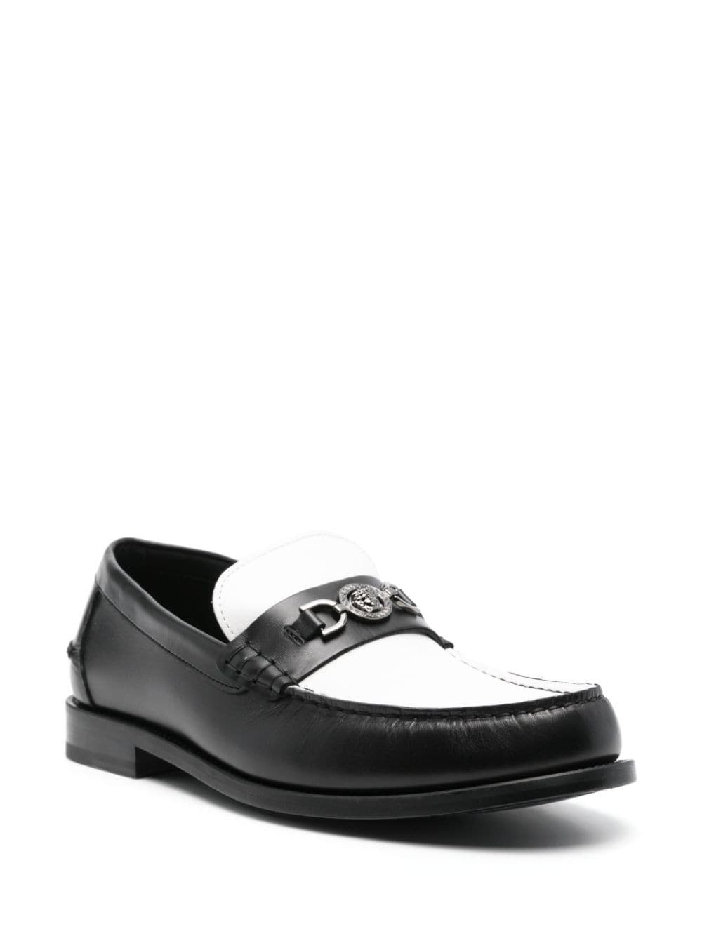Medusa-plaque colourblock loafers - 2